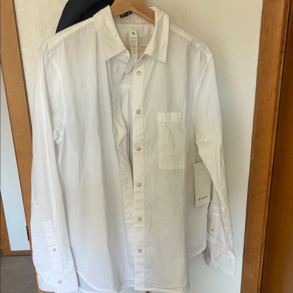 lululemon cotton blend poplin White Button Down Shirt